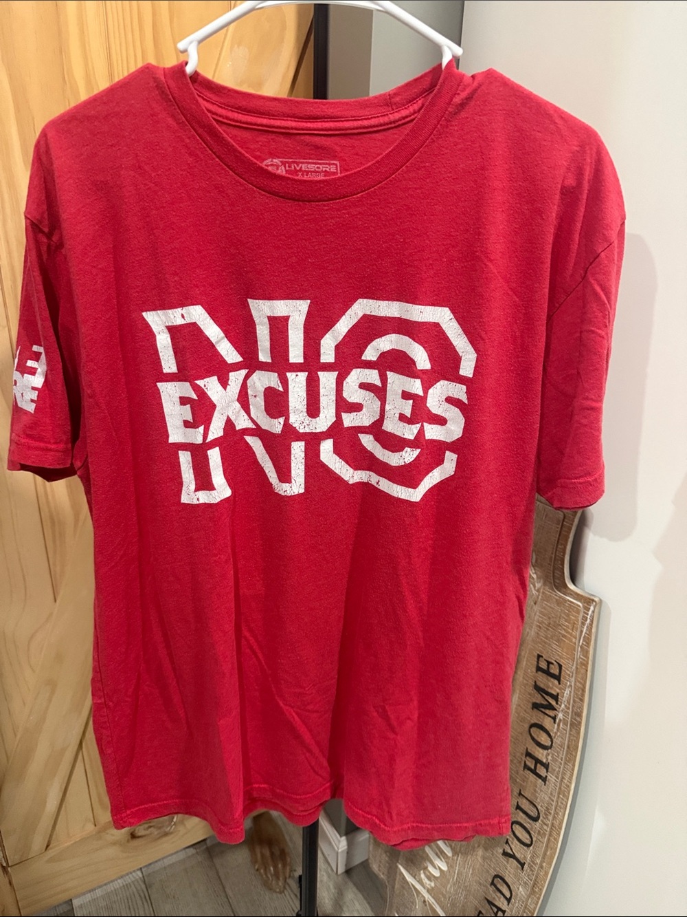 No Excuses Graphic Crewneck T‑Shirt in Red